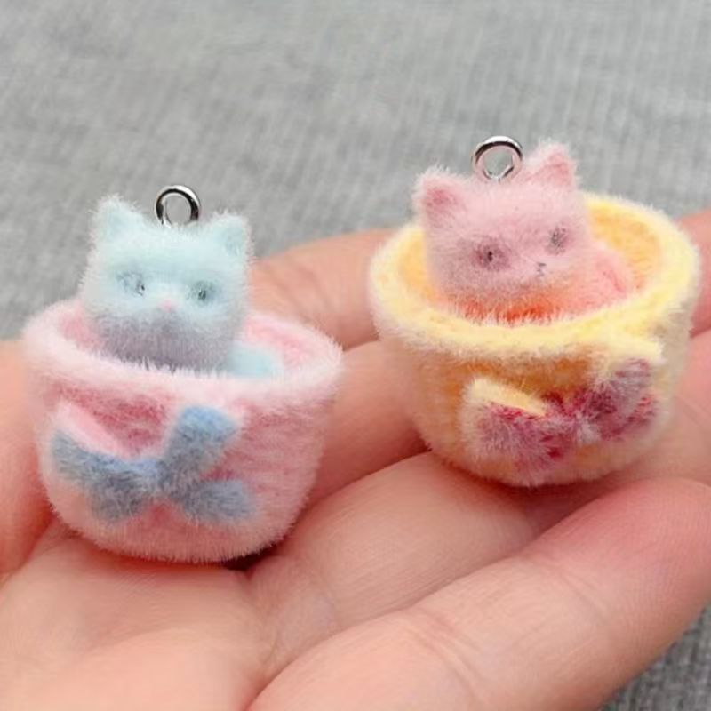 Jewelry Making Earrings - 4 pendenti a forma di gatto