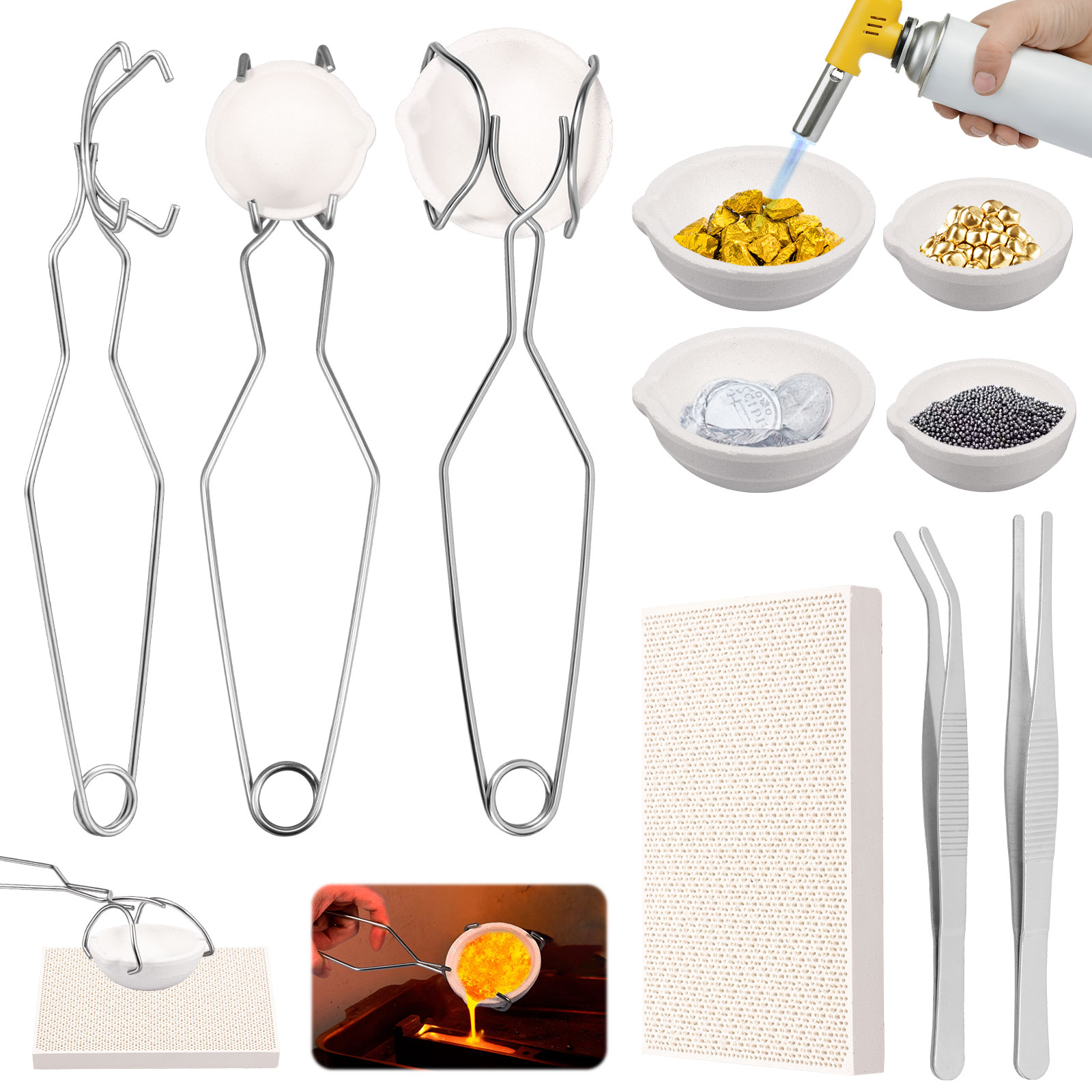 Jewelry Making Torch - Set di Crogioli per Fusione ad