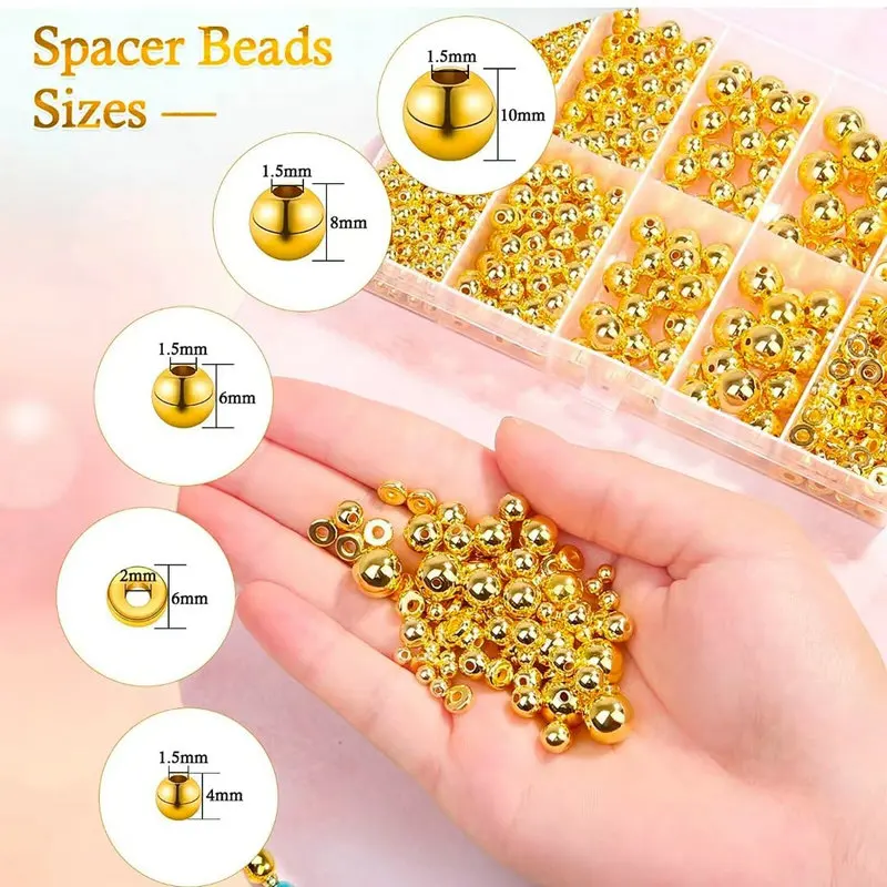 Jewelry Making Course - 1000 pz Kit Perline Distanziatore Dorato