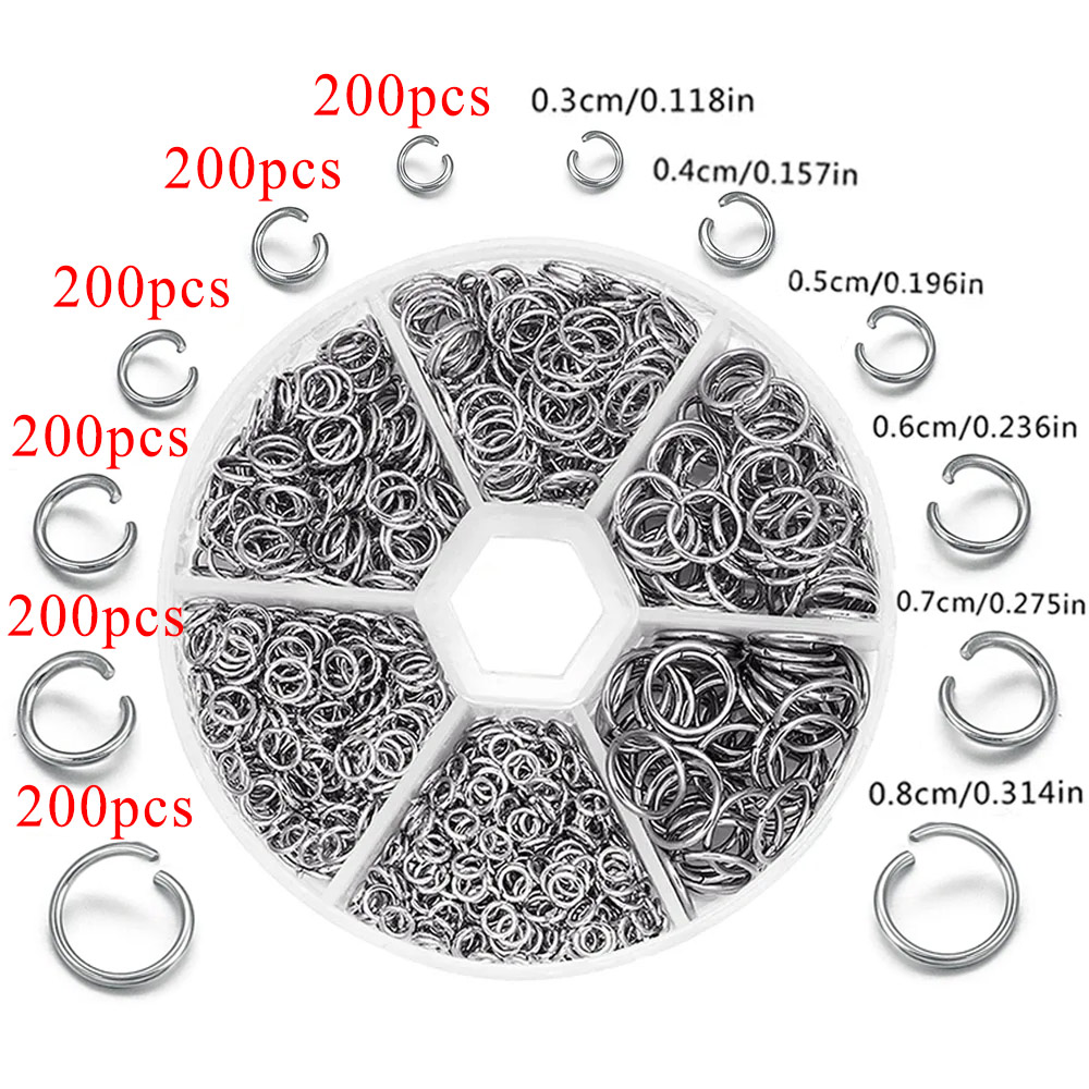 1200 pz Anelli di Salto In Acc - Jewelry Making Closed Jump Rings recensione e prezzo